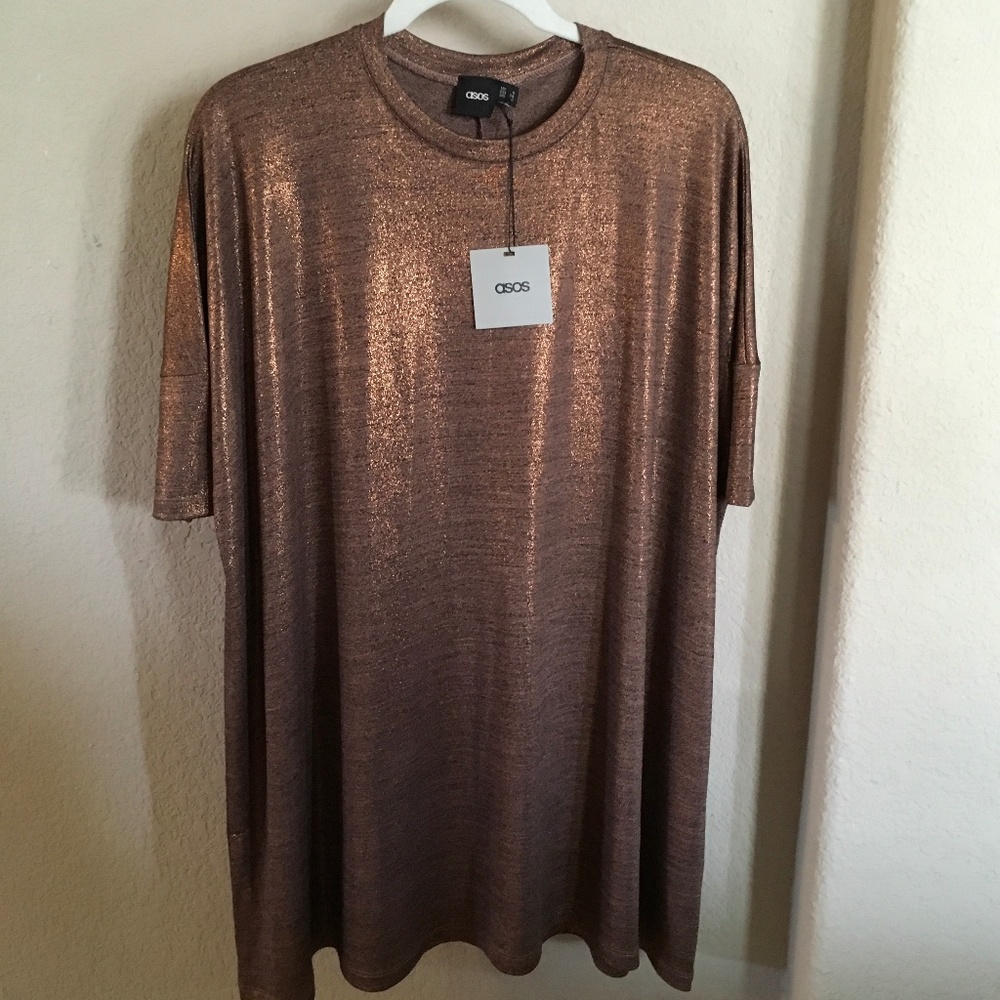 BNWT Asos Gold Metallic Dress